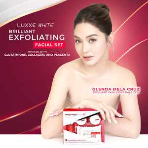 Luxxe White Brilliant: Complete 3-Step Exfoliating Facial System with Glutathione, Collagen & Placenta
