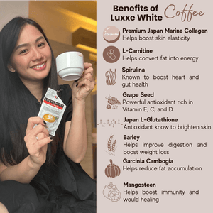 Luxxe White Coffee: Beauty & Wellness Coffee - Collagen + Glutathione + L-Carnitine + Superfoods