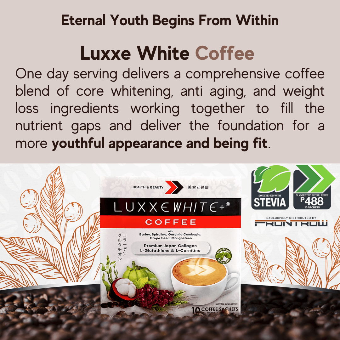 Luxxe White Coffee: Beauty & Wellness Coffee - Collagen + Glutathione + L-Carnitine + Superfoods
