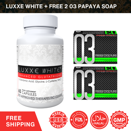 Luxxe White Glutathione + Free 2PCS 03 Papaya Soap