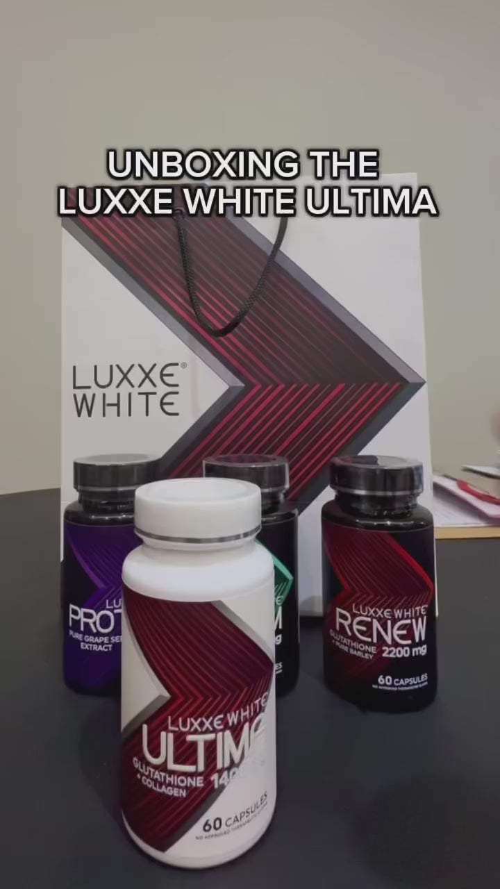 Luxxe White Ultima Glutathione + Collagen with Oral Sunblock and Oral Moisturizer 1400 mg 60 Capsules Supplement